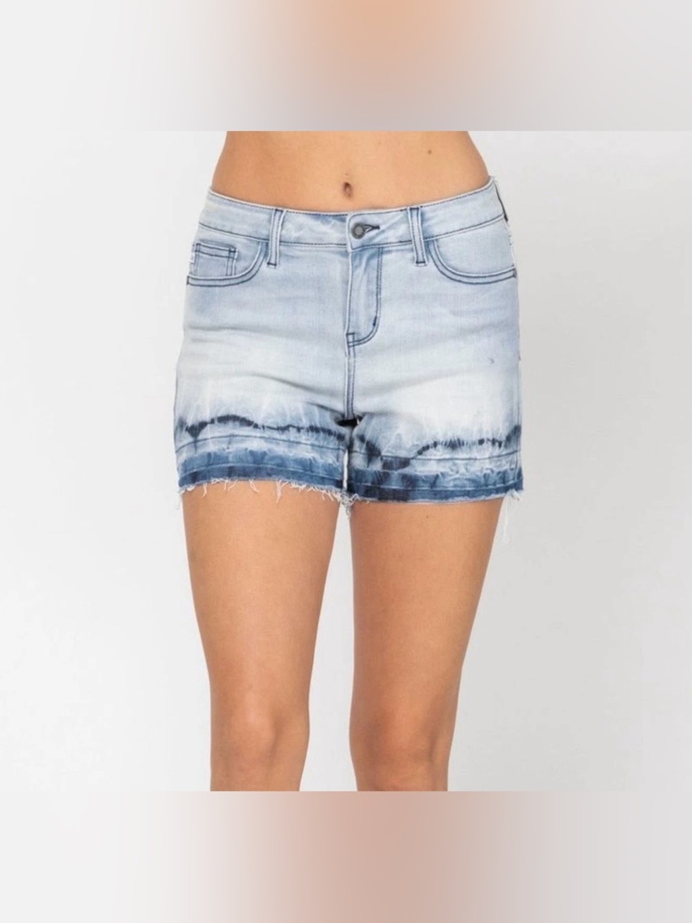 Judy Blue Tie Dye Jean Shorts Light Wash Cut Off Denim  Casual Women’s Size M